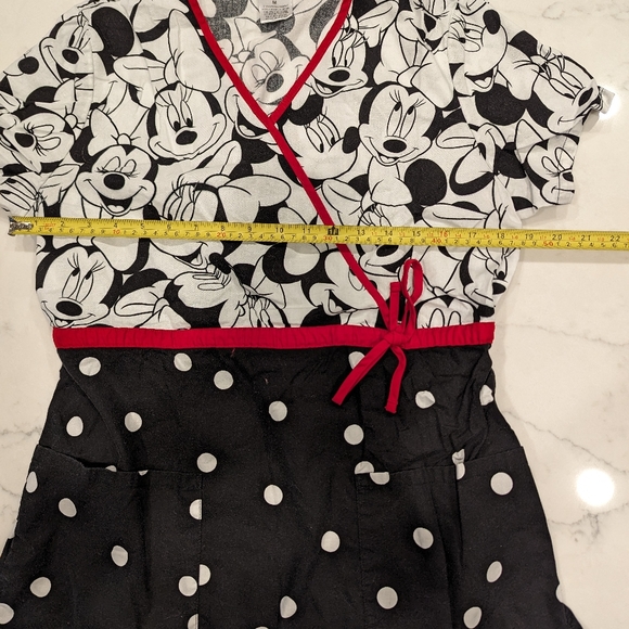 Cherokee Tooniform Women's Disney Minnie Mouse Print Mock Wrap Scrub Top 6625C - Picture 6 of 6